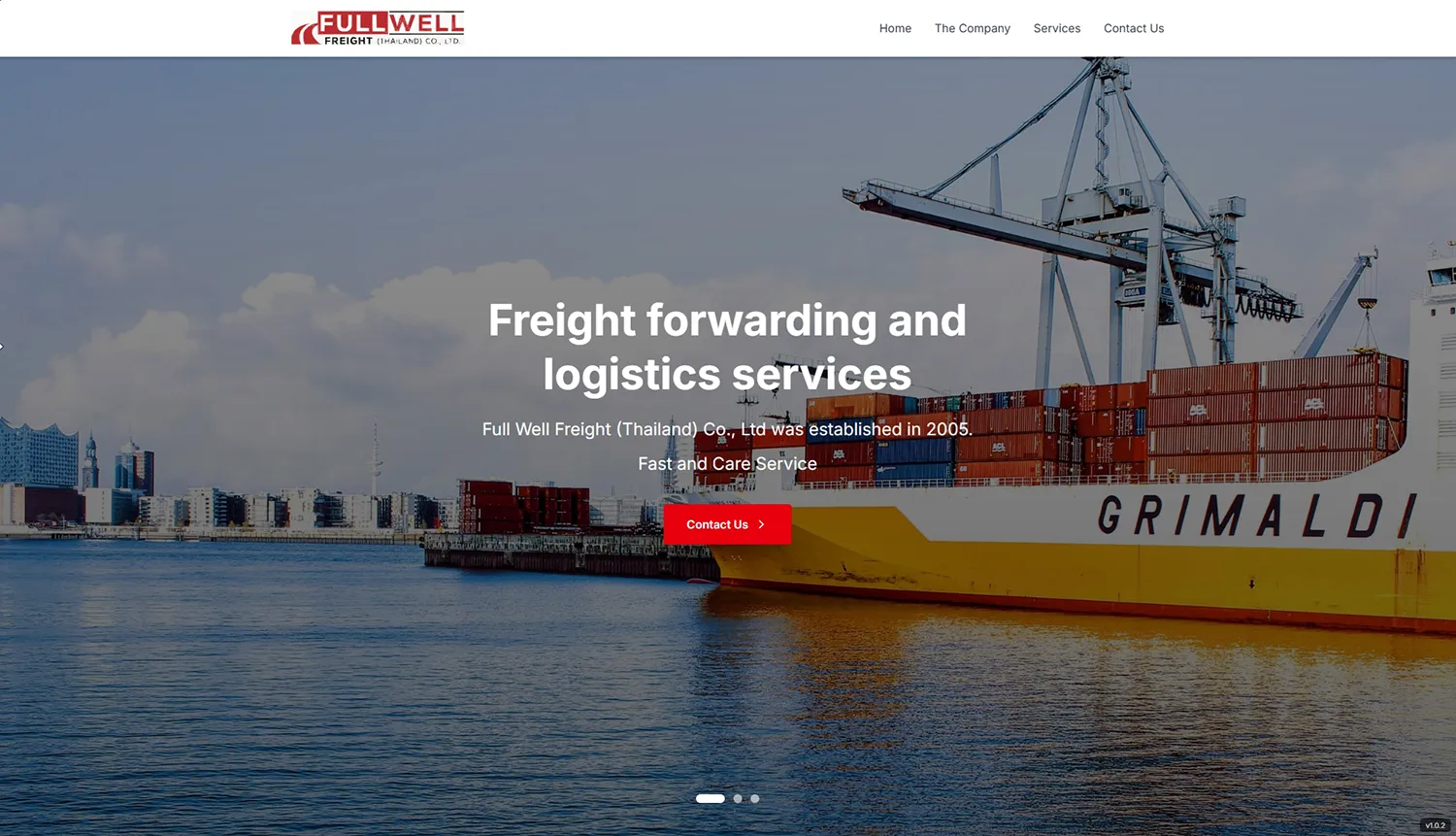 หน้าเว็บไซต์ Full Well Freight Thailand บริการ Freight Forwarding และโลจิสติกส์